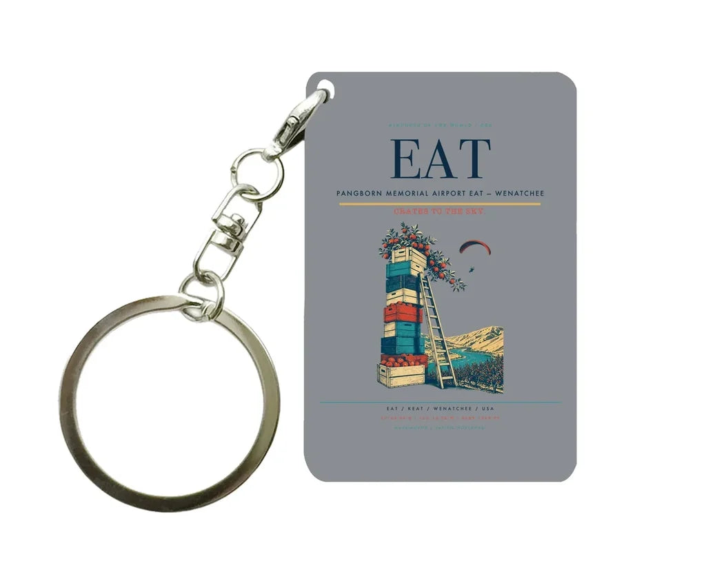 Pangborn Memorial Airport (EAT) design on gray key chain