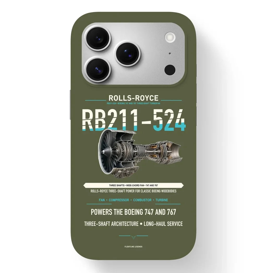RB211-524 Case design on green army iphone case