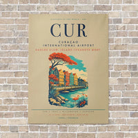 Thumbnail for Curaçao International Airport CUR vertical canvas print - no frame - beige background