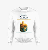 Thumbnail for Cardiff Airport (CWL) design on white sweatshirt