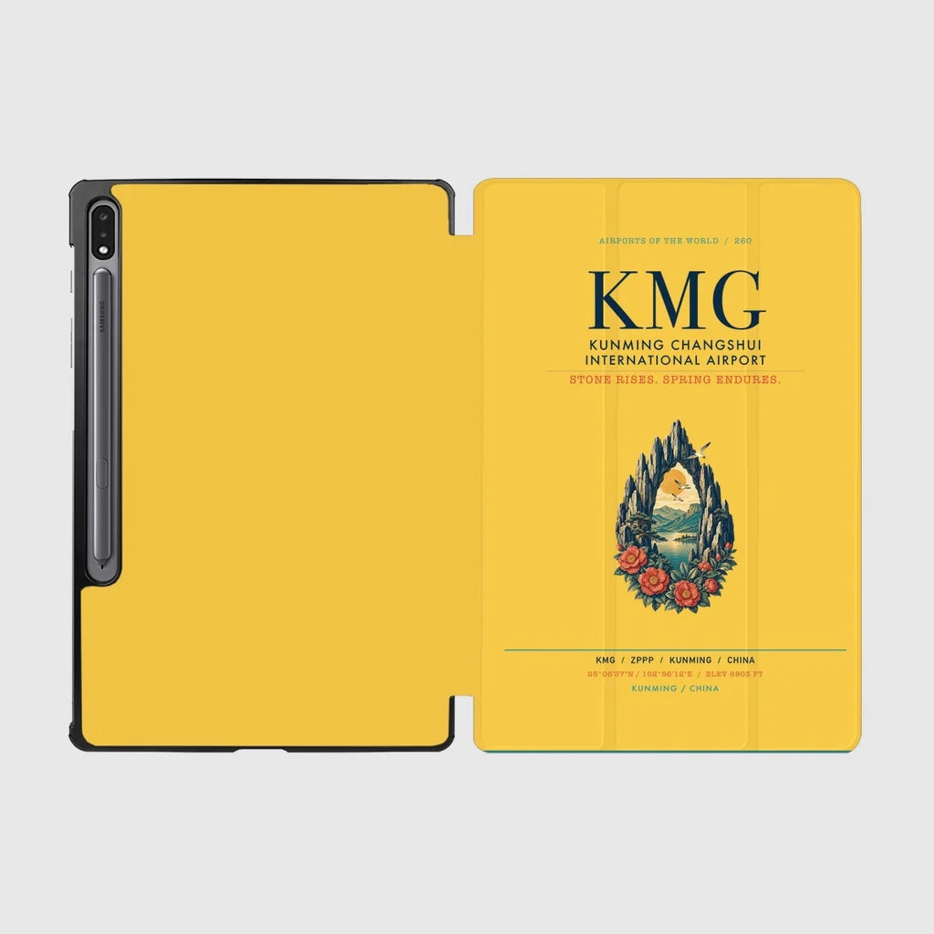 Kunming Changshui International Airport (KMG) design on yellow samsung tablet tablet case