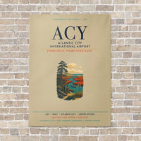 Thumbnail for Atlantic City International Airport ACY vertical canvas print - no frame - beige background
