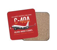 Thumbnail for C-40A Clipper Fleet Logistics Ready design on red 1 piece coaster