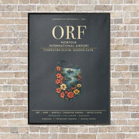 Thumbnail for Norfolk International Airport ORF vertical canvas print - framed - gray background