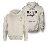 Thumbnail for HC-130J COMBAT KING II design on khaki double-side hoodie, double-side print