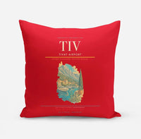 Thumbnail for Tivat Airport (TIV) design on red pillow