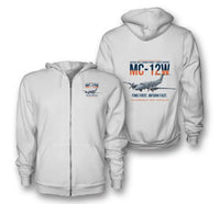 Thumbnail for MC-12W LIBERTY design on white zipped hoodie