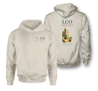 Thumbnail for Langeoog Airport (LGO) design on khaki double-side hoodie