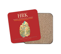 Thumbnail for Kharkiv International Airport (HRK) design on red 1 piece coaster