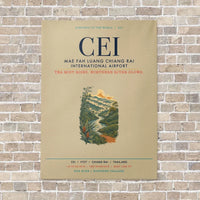Thumbnail for Mae Fah Luang Chiang Rai International Airport CEI vertical canvas print - no frame - beige background