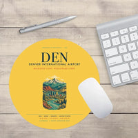 Thumbnail for Denver International Airport (DEN) design on yellow round mouse pad
