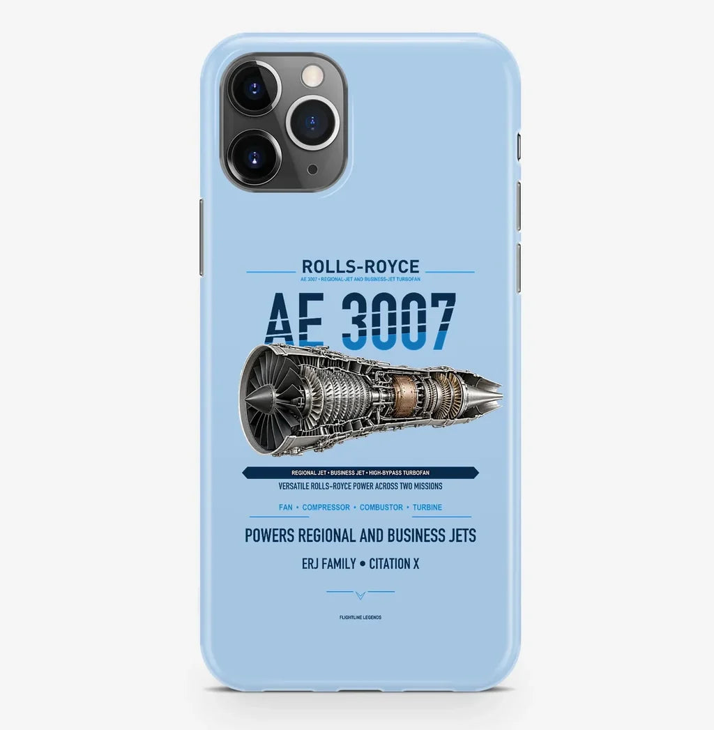 AE 3007 Case ProMax design on light blue iphone case promax