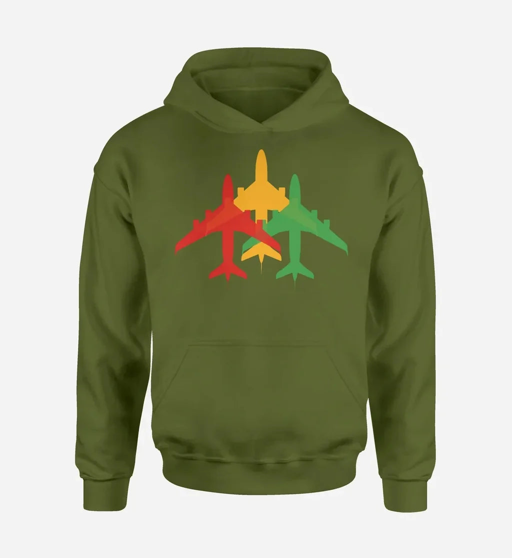 Colourful 3 Airplanes Hoodie - view 5