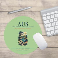 Thumbnail for Austin-Bergstrom International Airport (AUS) design on light green round mouse pad