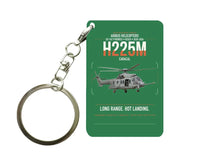 Thumbnail for Airbus Helicopters H225M Caracal design on green designed key chain, double-side print