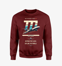 Thumbnail for Boeing 777-200LR design on wine red sweatshirt
