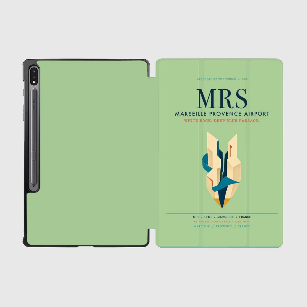 Marseille Provence Airport (MRS) design on light green samsung tablet tablet case