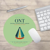 Thumbnail for Ontario International Airport (ONT) design on light green round mouse pad