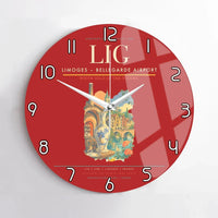 Thumbnail for Limoges – Bellegarde Airport (LIG) design on red no frame wall clock