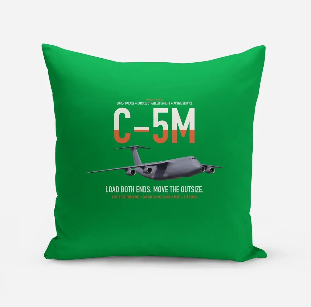 C-5M Super Galaxy design on green pillow