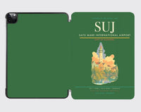 Thumbnail for Satu Mare International Airport (SUJ) design on green ipad tablet case