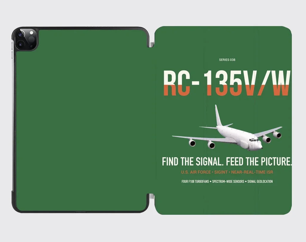 RC-135V W Rivet Joint design on green ipad tablet case