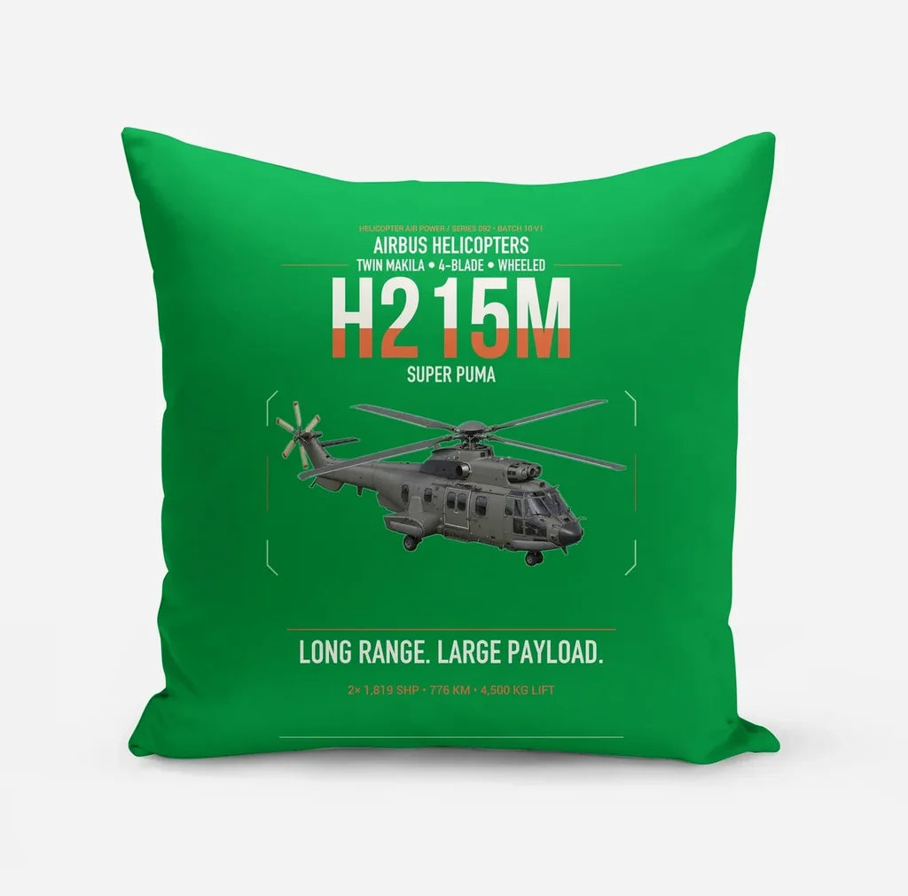 Airbus H215M design on green pillow