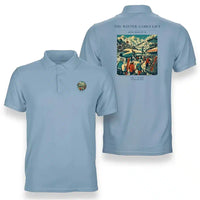 Thumbnail for VINTAGE G4130 - The Winter Games Lift - Double-Side Polo T-Shirt design on lightblue