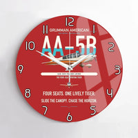 Thumbnail for Grumman American AA-5B Tiger design on red no frame wall clock