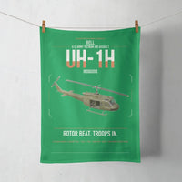 Thumbnail for Bell UH-1H Iroquois design on green towel