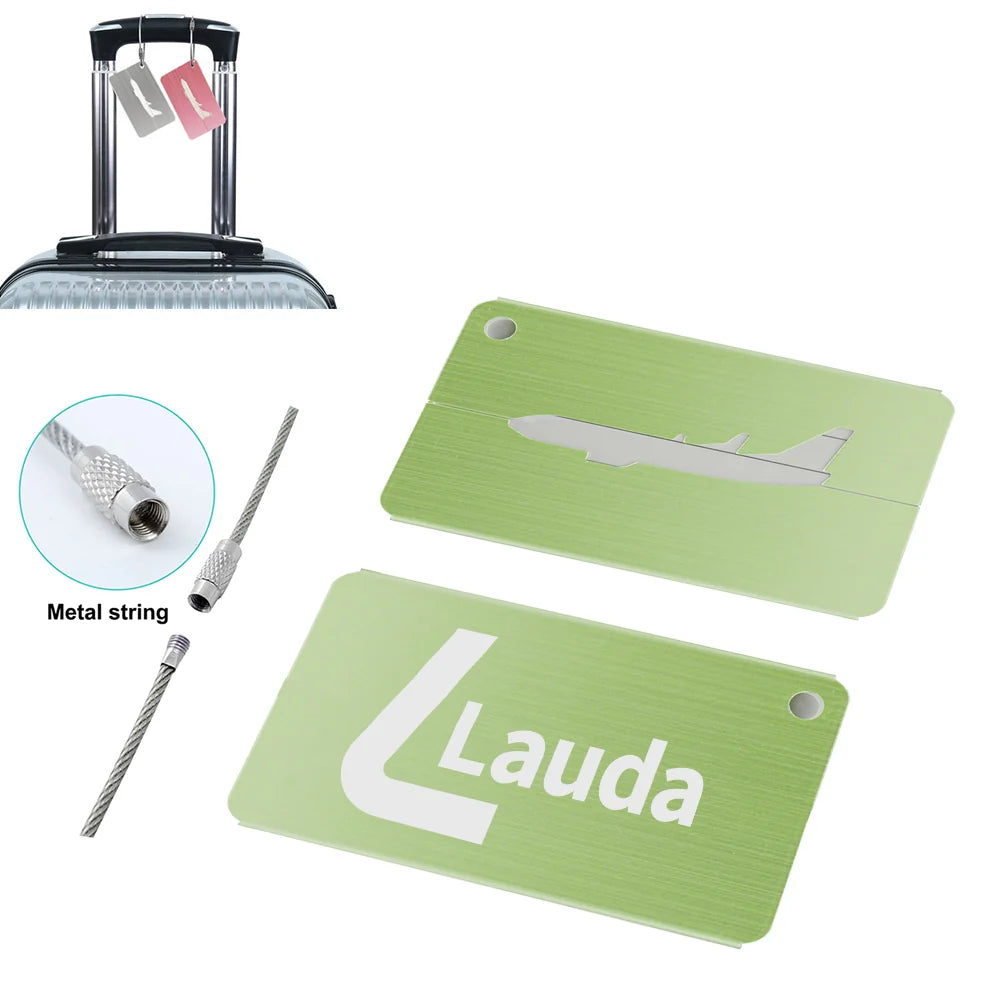Lauda Aluminum Airplane Luggage tag in green