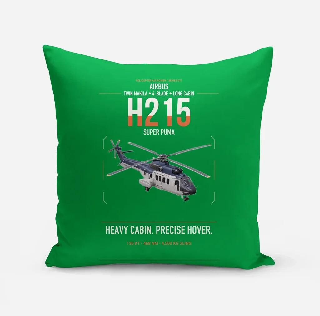 Airbus H215 design on green pillow