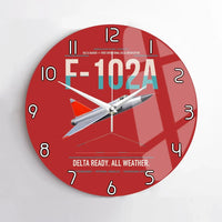 Thumbnail for F-102A Delta Dagger design on red no frame wall clock