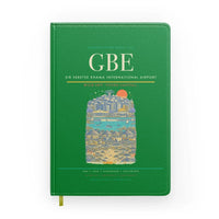 Thumbnail for Sir Seretse Khama International Airport (GBE) design on green notebook