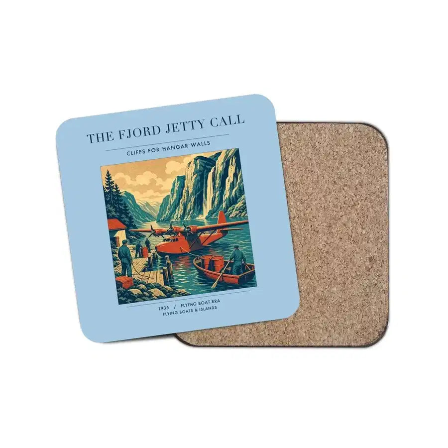 The Fjord Jetty Call - Designed Coasters design on light blue 1-piece