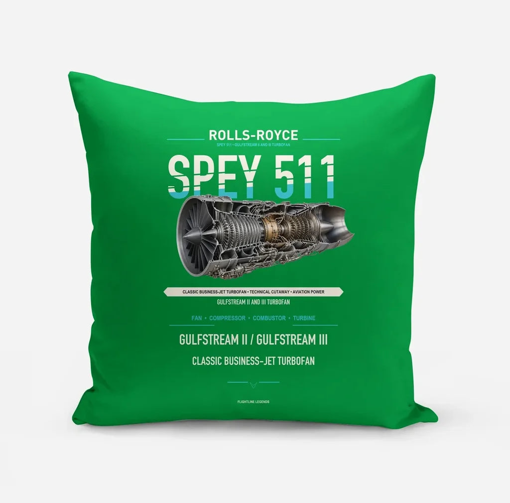 SPEY 511 design on green pillow