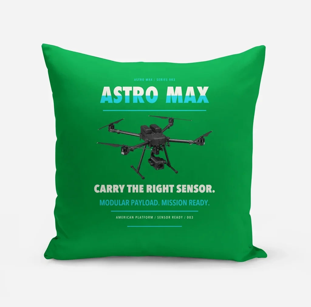Freefly Astro Max design on green pillow
