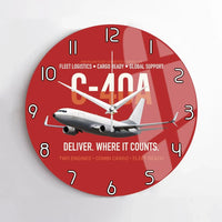 Thumbnail for C-40A Clipper Fleet Logistics Ready design on red no frame wall clock