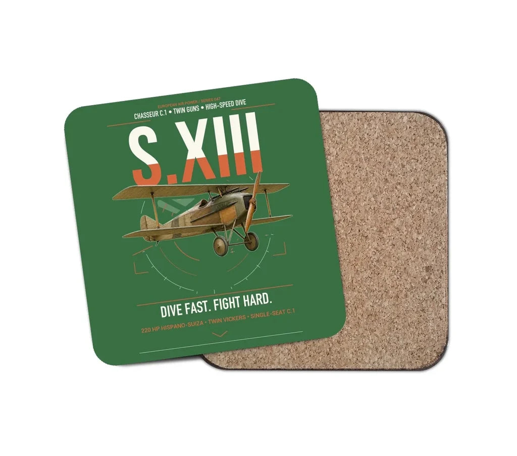 SPAD S.XIII C.1 design on green 1 piece coaster