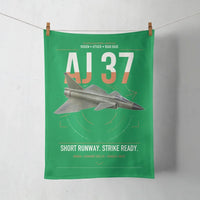 Thumbnail for Saab AJ 37 Viggen design on green towel