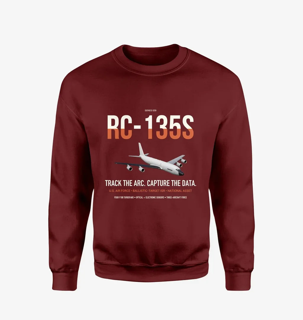 RC-135S Cobra Ball design on wine red sweatshirt