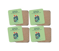 Thumbnail for Tokyo Haneda Airport (HND) design on light green 4 pieces set coaster
