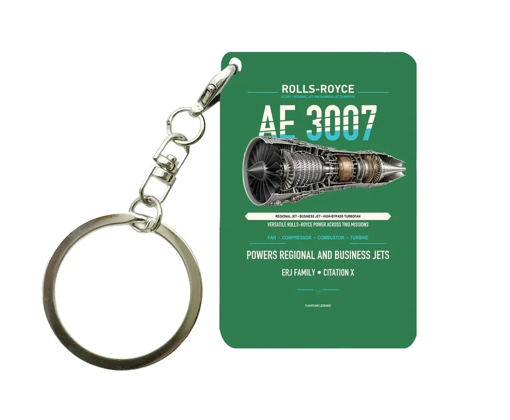 AE 3007 Key Chain design on green key chain
