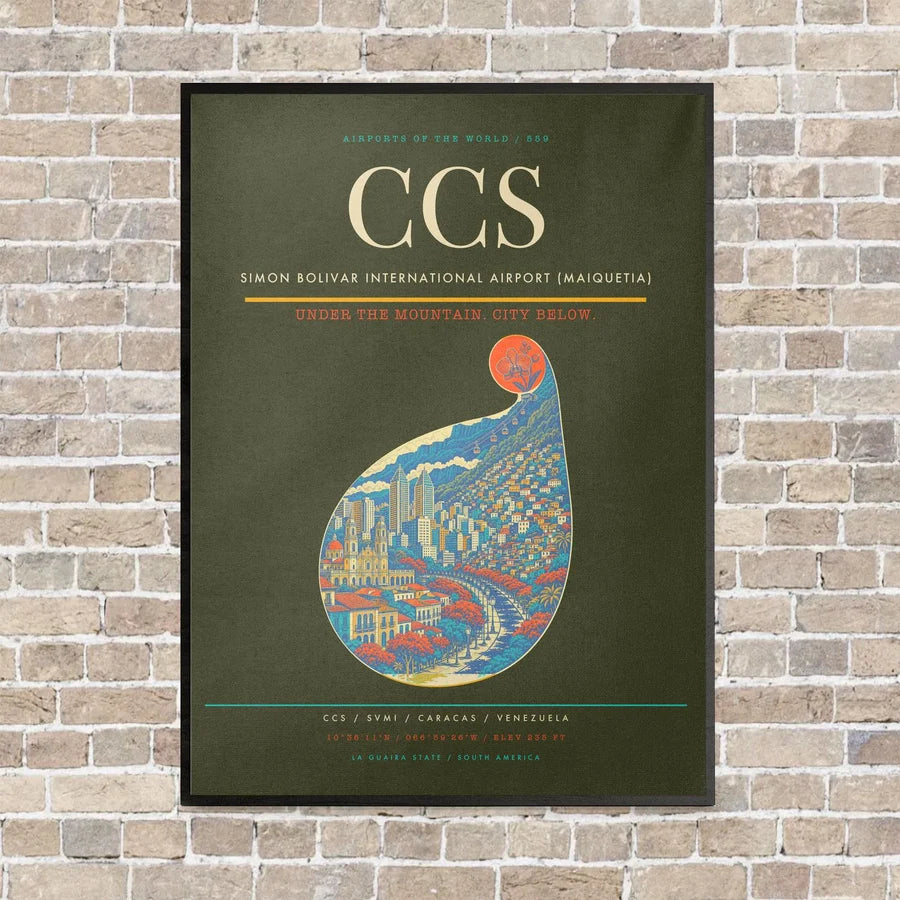 Simon Bolivar International Airport (Maiquetia) CCS - Canvas Framed - Green Army