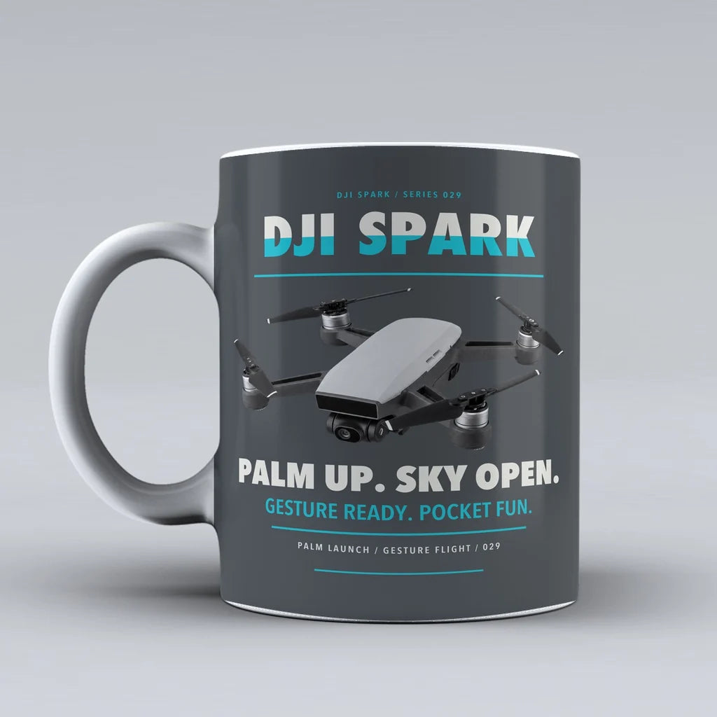 Spark Mug design on gray dji