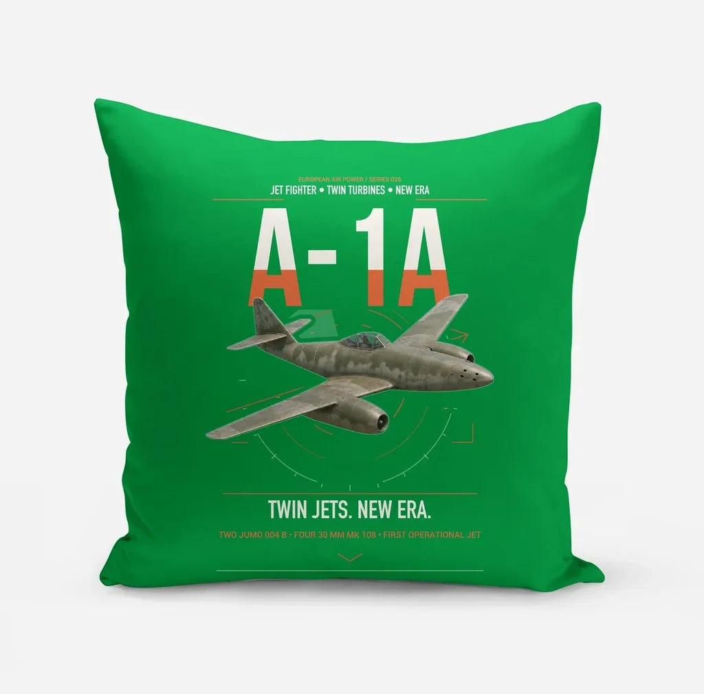 Messerschmitt Me 262A-1a design on green pillow
