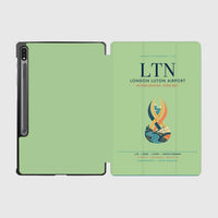 Thumbnail for London Luton Airport (LTN) design on light green samsung tablet tablet case
