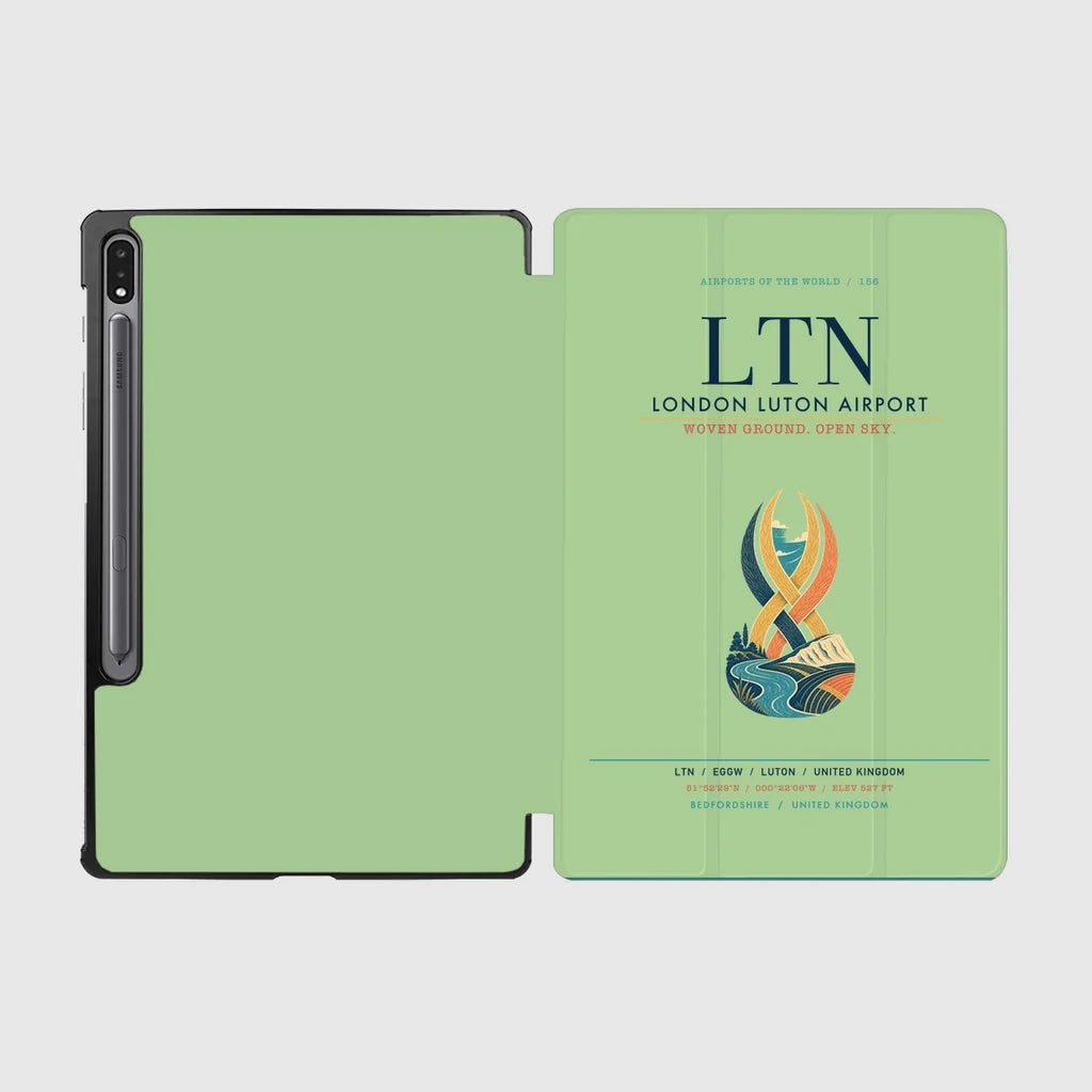 London Luton Airport (LTN) design on light green samsung tablet tablet case