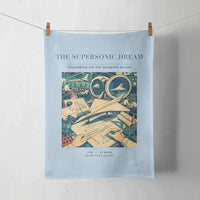 Thumbnail for VINTAGE G4128 - The Supersonic Dream - Designed Towels design on lightblue