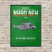 Thumbnail for NHIndustries NH90 NFH Caïman vertical canvas print - framed - green background